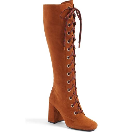 prada knee high riding boot|Prada lace up combat boots.